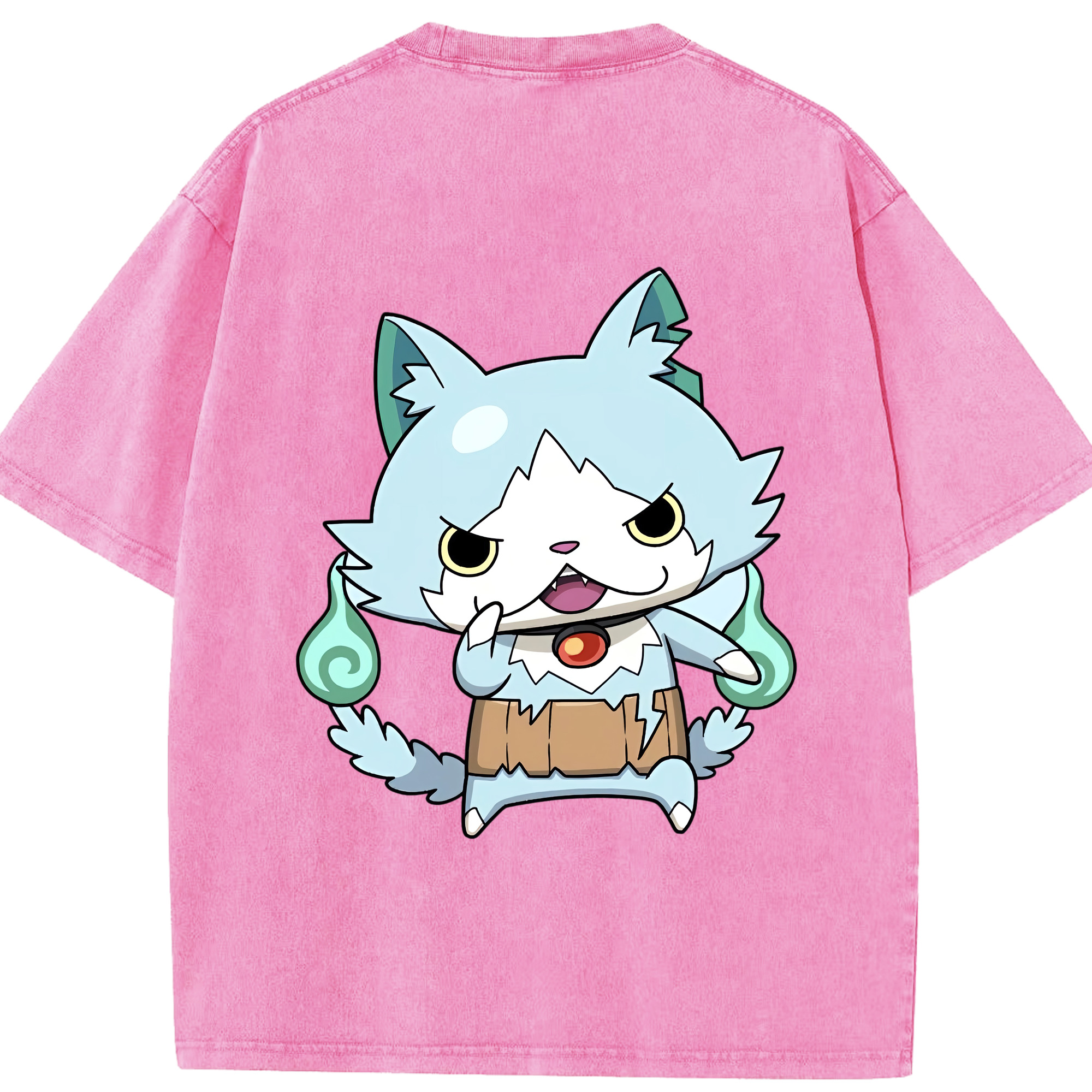 （画像用） 妖怪ウォッチ Yo-kai Watch 綿100% ヴィンテージ風 半袖Tシャツ（背面プリント）